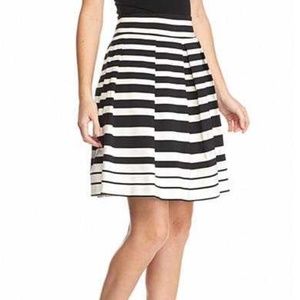 ENNYLUAP | Black & Off-White Pleated Full Skirt